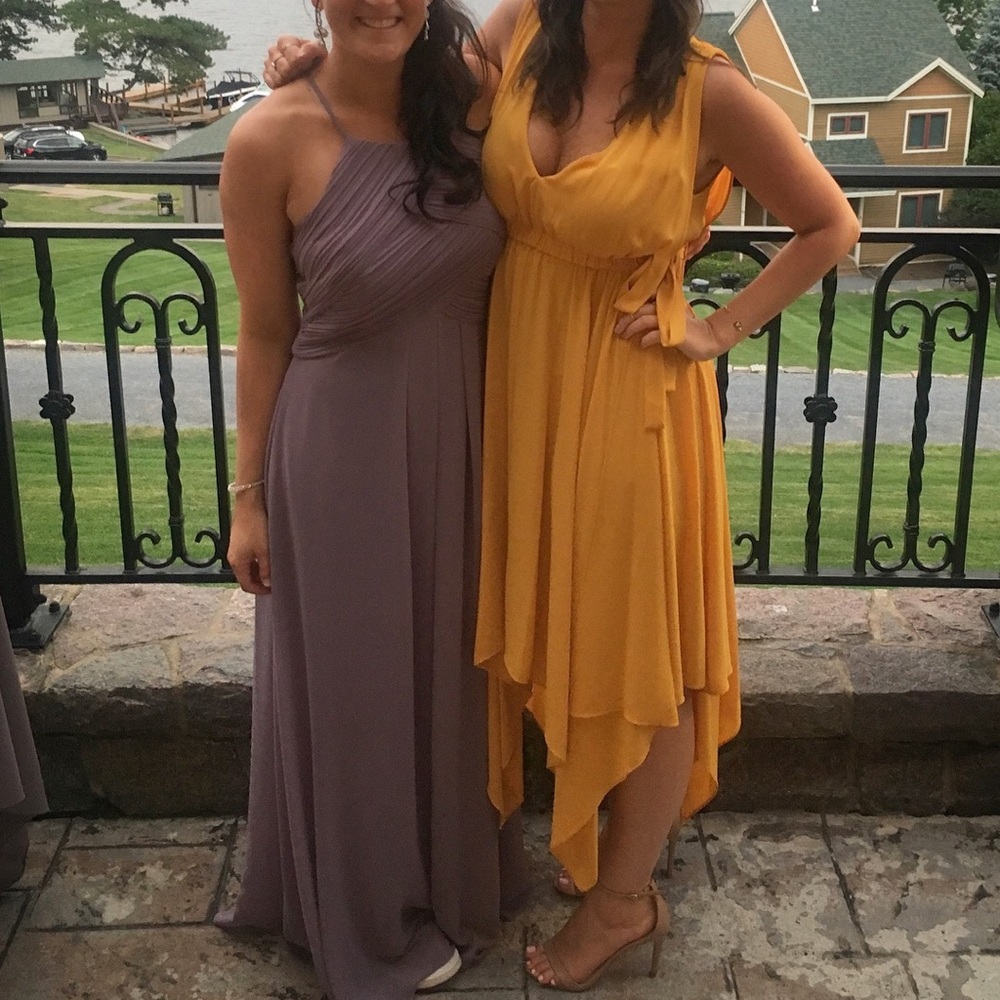 BCBG Gold Handkerchief Midi Dress! - Picture 5 of 5